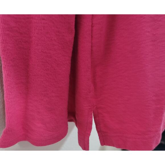 Liz Claiborne Pink V Neck Kangaroo Pouch Pocket Top XL Lightweight Soft Stretchy - Picture 6 of 6